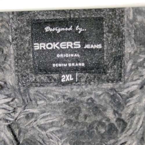 Brokers Jeans φούτερ με φερμουάρ, κουκούλα και γούνα, μεταχειρισμένο XXL