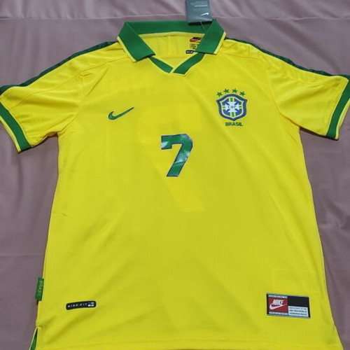 Brazil National Team Retro Jersey 7 Giovanni Copa America 1997