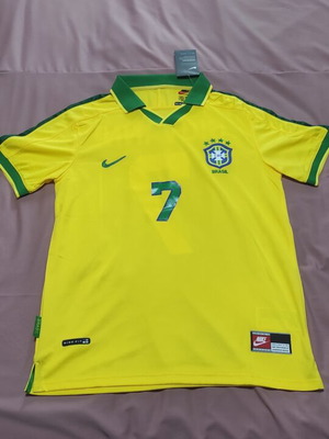 Brazil National Team Retro Jersey 7 Giovanni Copa America 1997