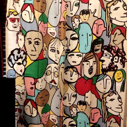IKEA Gulvi Faces Curtains set of 2 like new, vintage pop-art fabric