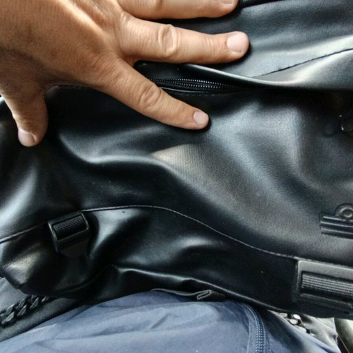 Admiral laptop bag used with leatherette and red interior