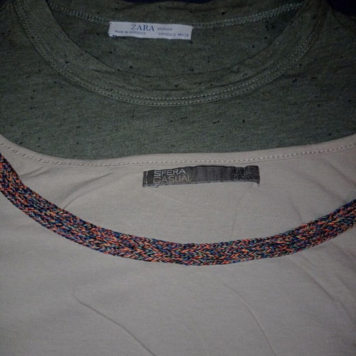 T-shirts Small like new, beige and green, set of 2