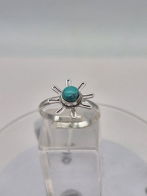 Turquoise Silver Plated Adjustable Ring new