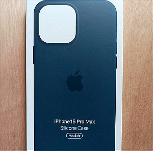 Apple Silicone Case iPhone 15 Pro Max with MagSafe Storm Blue