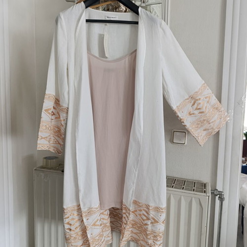 Jacket new, small to large, white with embroidery