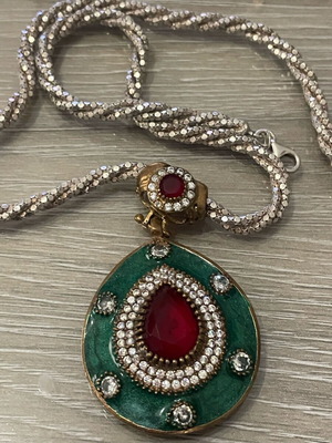Silver 925 necklace used with semi-precious stones 49 cm