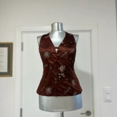 Hennes Collection Corset Style Satin Top size 40 like new, embroidered