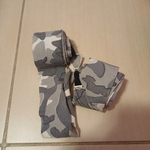 Olympus boxing hand wraps used, camouflage color