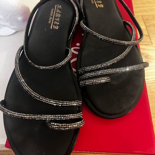 Black sandals with rhinestones size 41 new