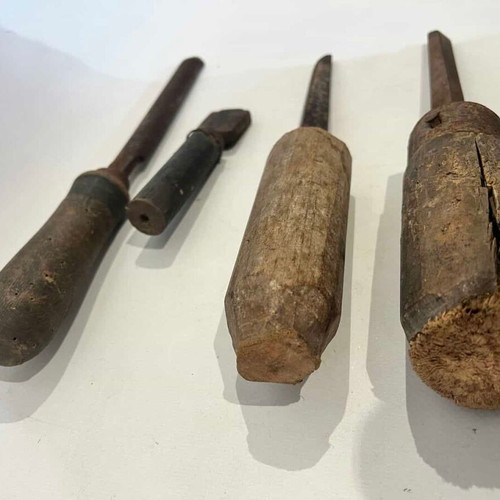 Set of 4 old hand tools used