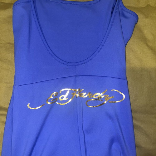 Ed Hardy blue tiger bodysuit like new, small size