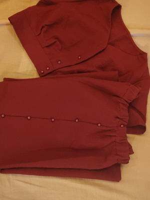 Summer set skirt and crop top medium, like new, burgundy