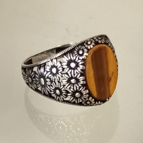 Silver ring handmade 925 with tiger's eye like new