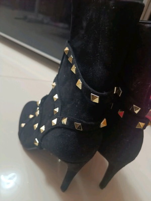 Boots with studs new, black, 10 cm heel, size 38