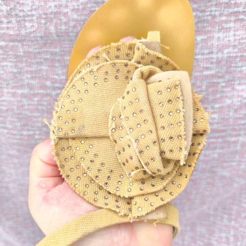 Ei Fiancees flat sandals used, size 41, beige