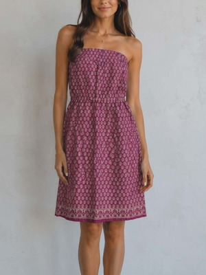 Sessun strapless dress used with detachable belt, pink and purple