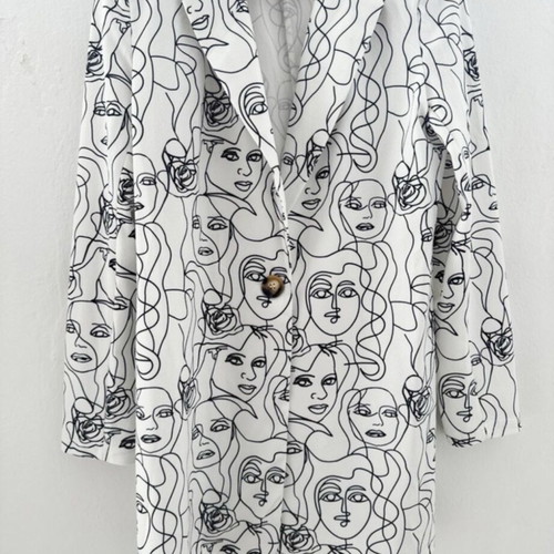 Jacket with patterns new, white and black, size S