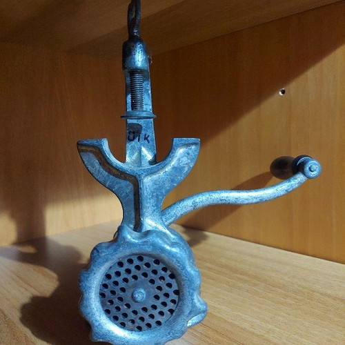 Retro meat grinder used, antique mincer