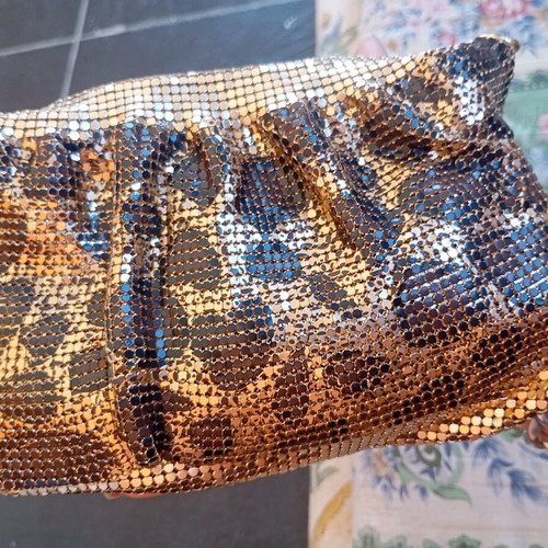Sultan Sugar vintage evening bag shoulder metal mesh animal print