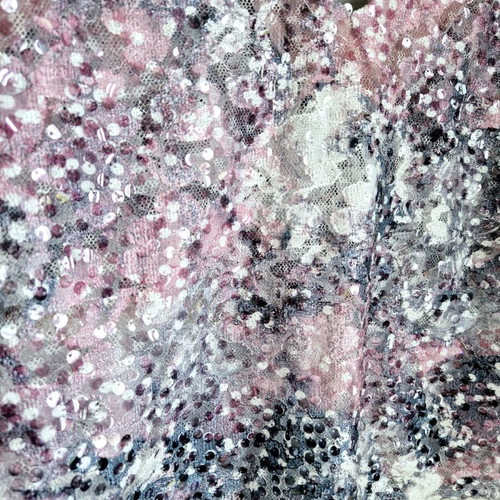 Sleeveless top abiye like new, size M, blue and pink sequins