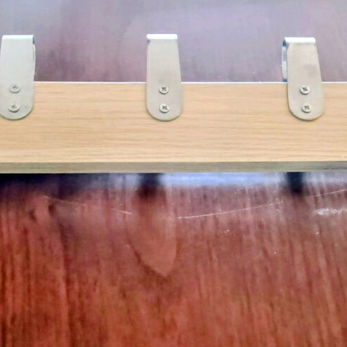 Wooden door hanger with 5 metal hooks used