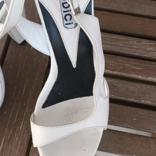 High sandals used, size 37.5, white, 12 cm heel