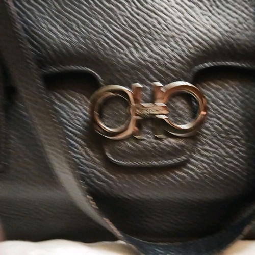 Leather vintage shoulder bag Salvatore Ferragamo used, black