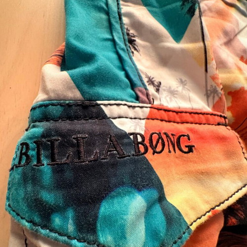 Billabong men's swim shorts used, size 32, multicolor