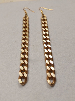 Long chain earrings like new, matte gold tone