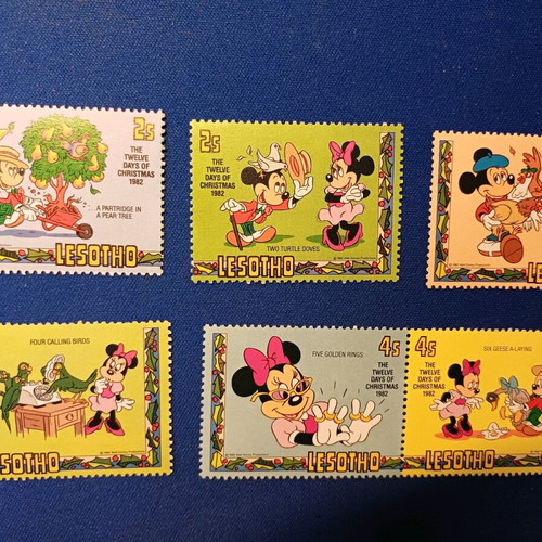 Disney stamps 6 incomplete rows new