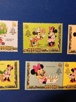 Disney stamps 6 incomplete rows new