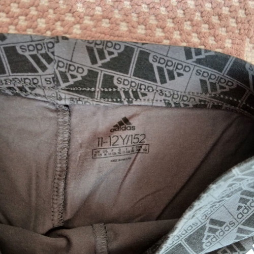 Adidas leggings for girl 11-12 years like new, black and grey