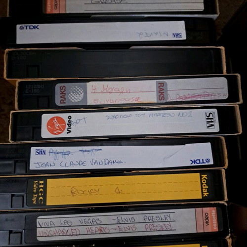 Video cassettes used, pack of 70 with Greek, foreign and children’s content