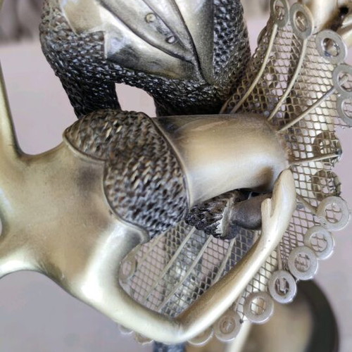 Decorative metal sculptures new, dancing couple and doll