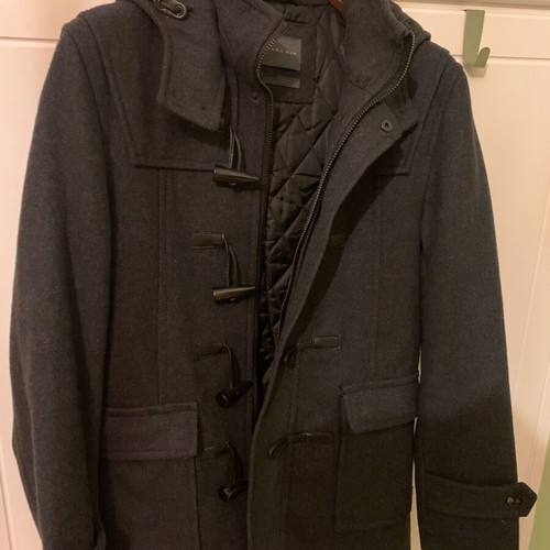 Montgomery men's coat used, black, with hood, size M