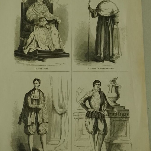 Ξυλογραφία 1854 με τον Πάπα και μέλη της παπικής αυλής