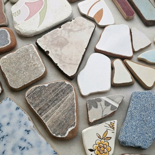 Sea tiles used for crafts and decoration