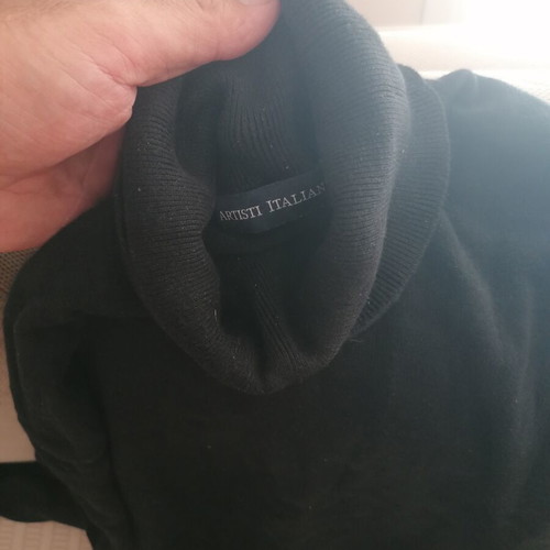 Artisti Italiani men's black turtleneck sweater, size L