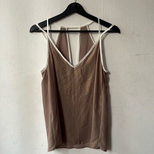 BSB see through top like new, brown and gold, size L