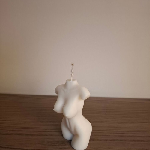 Handmade soy candle in female body shape made to order