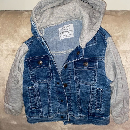 Primark kids denim jacket like new, grey and blue, 104 cm