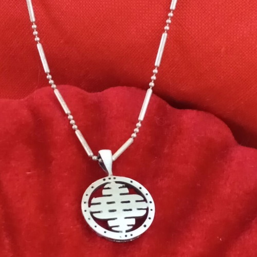 Silver 925 necklace with branded pendant, 40cm chain