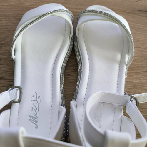 Mei anatomical shoes size 39 new, white and silver sandals