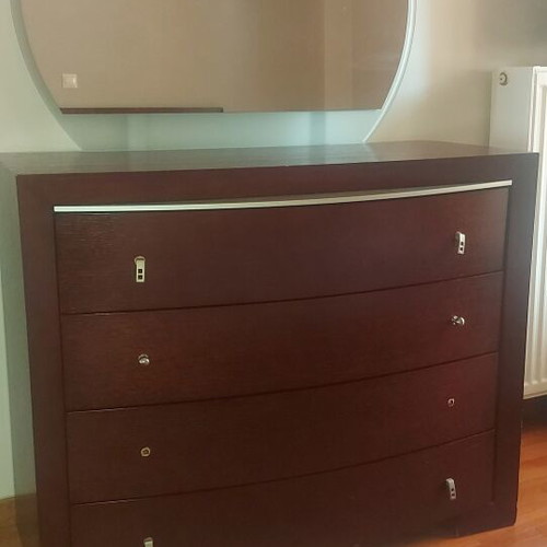 Bedroom furniture set used with bed frame, drawer chest and nightstand