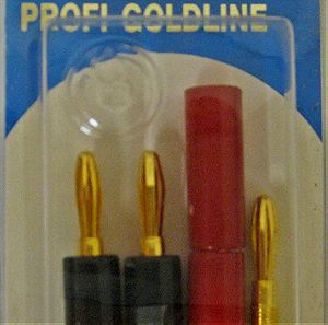 BANDRIDGE PG-8113(Cable Διάμετρος 4 mm)Banana Plug -GOLD (2 X BLACK + 2 X RED)