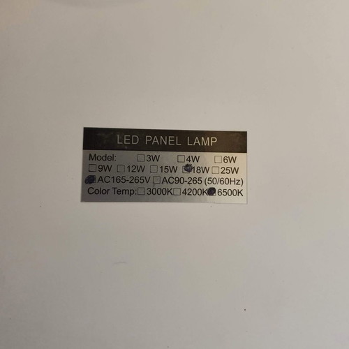 Led Panel 18W recessed lights used, pack of 16, 22x22cm square