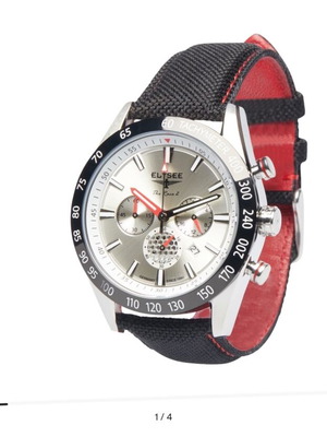 Elysee men's wristwatch with leather fabric strap