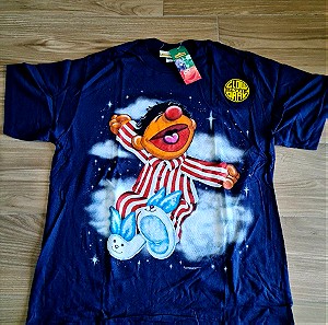 Vintage 90s T-Shirt Ernie MUPPETS διπλής όψης φοσφωριζέ