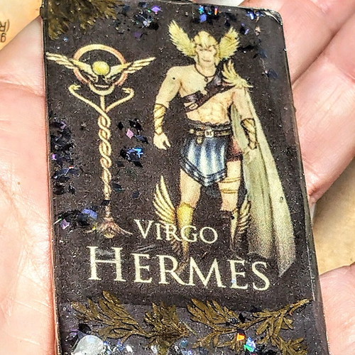 Small Hermes frame new, handmade with steel and crystals