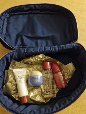 Shiseido samples new with gift makeup bag